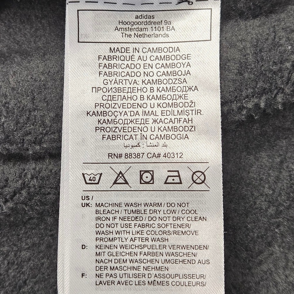 Adidas Made With Nature Studio Lounge Sweatshirt M Carbon Gray Cropped Raw Hem - Picture 12 of 12